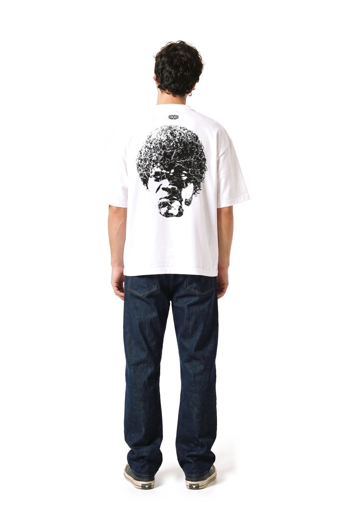 Dean wearing the Say “What” Again! t-shirt, back view