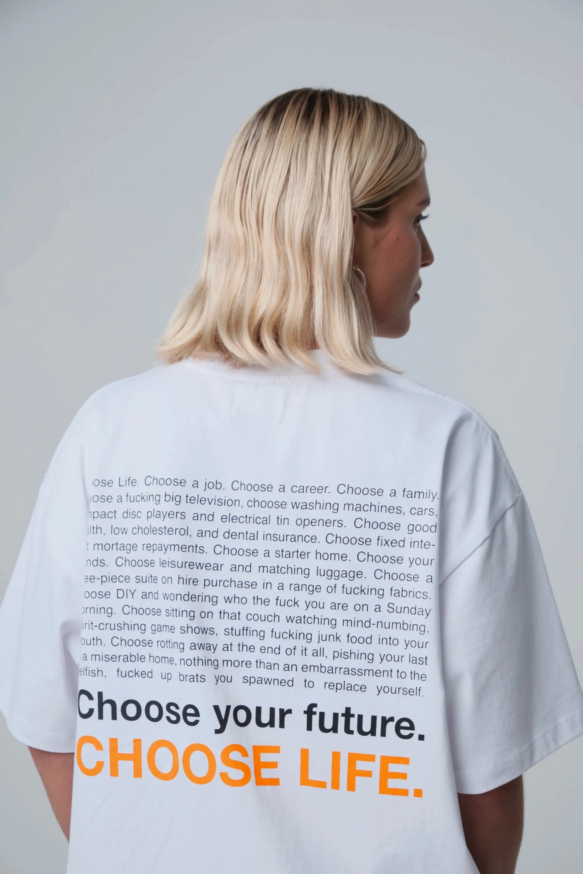 トレインスポッティング　Choose Life テキストプリント Tシャツ Choose life t-shirt