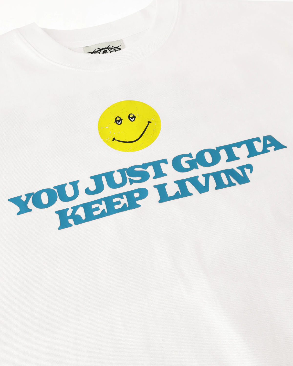 Dazed and Confused t-shirt, close-up of the screen-printed graphic
